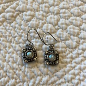 Patricia Locke Earrings Silver Pearls Crystals